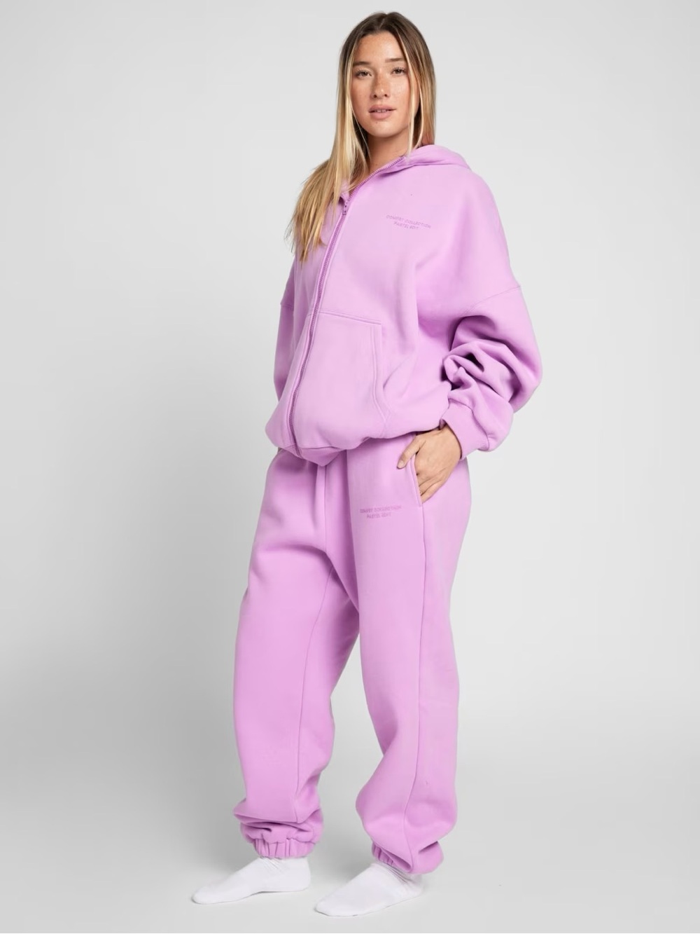 Comfrt Pastel Zip Hoodie & Sweatpant Set